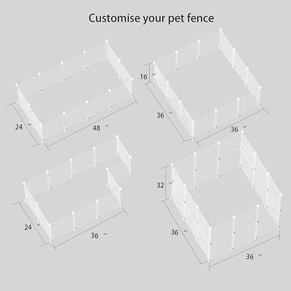 Pet Playpen Portable Small Animals Playpen, Pet Fence Yard Fence for Guinea Pigs, Bunny, Ferrets, Mice, Hamsters, Hedgehogs, Puppies, Turtles-12 Panel