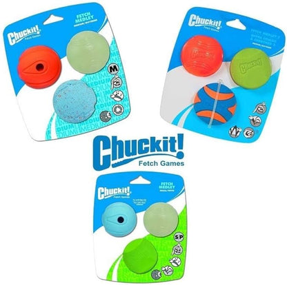Chuckit Fetch Medley Dog Ball Dog Toys, Small (2 Inch) Pack of 3, for Small Breeds