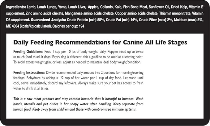 Fresh Is Best - Freeze Dried Raw Dog Food - Lamb, 16 Ounces