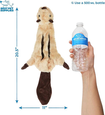 Best Pet Supplies Stuffing Free Squeaky Dog Toys for Small Dogs, Medium Dogs, and Large Dogs, Durable, Best Dog Chew Toy for Teething Puppy, Indoor Play, Holds Plastic Bottle - Squirrel, Medium