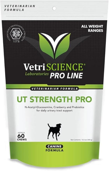 VETRISCIENCE Pro UT Strength Pro Urinary Tract Support for Dogs, 60 Chews