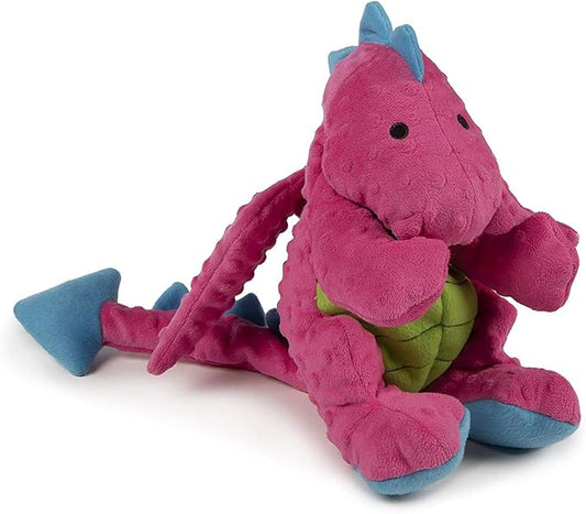 goDog Bubble Plush Dragons Squeaky Dog Toy, Chew Guard Technology - Pink, Extra Large