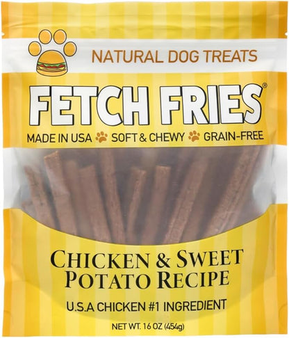 Chicken and Sweet Potato Dog Treats, Soft Chicken Jerky for Small and Large Breeds, Naturally Healthy, Made in The USA (16 oz)