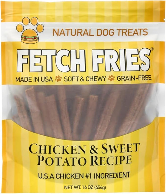 Chicken and Sweet Potato Dog Treats, Soft Chicken Jerky for Small and Large Breeds, Naturally Healthy, Made in The USA (16 oz)