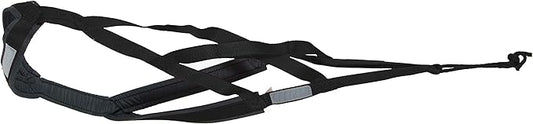 Neewa X-Back Racing Harness - Large, Black | Comfort Adjustable Sledding Harness | Canicross Skijoring Dogs | Neck 17in, Chest 30in, Back 24in