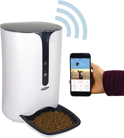 Smart Pet Feeder with 720p HD Video, 2-Way Audio, 200 oz. Programmable WiFi Cat or Dog Food Dispenser, Schedule Mealtimes, Automatic Portion Control, Free App for iPhone and Android Smartphone