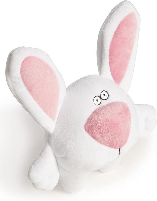goDog Big Nose Bunny Squeaky Plush Dog Toy, Chew Guard Technology - White, Large