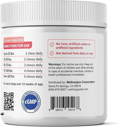 Natural Skin and Coat Allergy Support Soft Chews for Dogs – Anti-inflammatory and Anti-Itch Vitamins, Omega 3 6 9 + EPA, DHA Gold, Fish Oil - for Hot Spots, Seasonal Allergies, Dry, Itchy Skin 120ct.