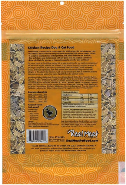 Real Meat Air Dried Cat Food & Dog Food w/Real Chicken - 3.5lbs of USA-Crafted Grain-Free Dry Dog & Cat Food Sourced from Free-Range, Cage-Free Chicken - All Natural, High Protein Pet Food