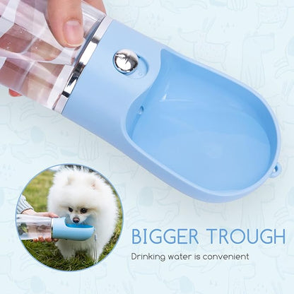 Nobleza Dog Water Bottle, Leak Proof Portable Pet Water Bottle Dispenser BPA-Free Puppy Water Bottle for Outdoor Walking, Hiking, Travel, Food Grade Plastic (12.8oz, Blue)