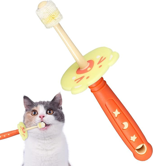 360°Dog & Cat Toothbrush，All-Oround,Nano Pet Toothbrush,Safe Material, Convenient Oral Hygiene Deep Clean,Reusable, Independent Packaging, Suitable for All Pets