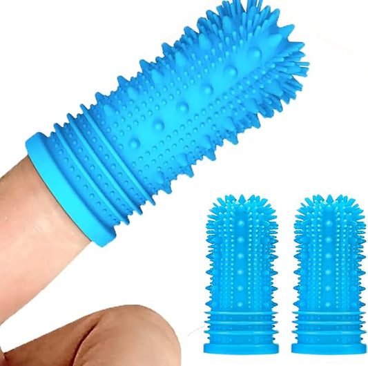 360 Degree Finger Toothbrush for Dogs and Cats – Full Surround Silicone Bristles (3-Count & 1-Storage Case)