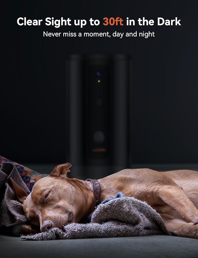 WOPET 300° Dog Camera with Treat Dispenser, [New 2024] 5G WiFi Pet Camera Treat Tossing for Cats and Dogs, 1080P HD with Night Vision, 2-Way Audio for Monitoring Your Pet on Phone app