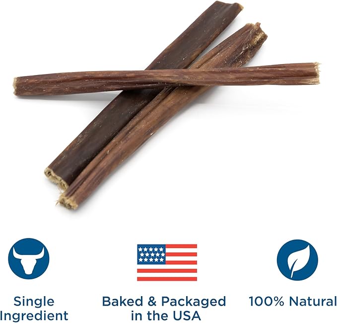 Best Bully Sticks 6 Inch Gullet Thin Stick Dog Treats (25 Pack) - All-Natural Beef Dog Treats - Hollow, Quick Chew Snack for all Dogs - Great for Teething Puppies, Senior Dogs, Light Chewers