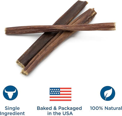 Best Bully Sticks 6 Inch Gullet Thin Stick Dog Treats (25 Pack) - All-Natural Beef Dog Treats - Hollow, Quick Chew Snack for all Dogs - Great for Teething Puppies, Senior Dogs, Light Chewers