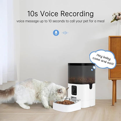 Pet Camera Treat Dispenser, Automatic Cat Feeders with Camera, Automatic Pet Feeder for Cats and Small Dogs with Night Vision Two Way Audio and Video (Support 2.4GHz Wi-Fi only, No Suscription Fee)
