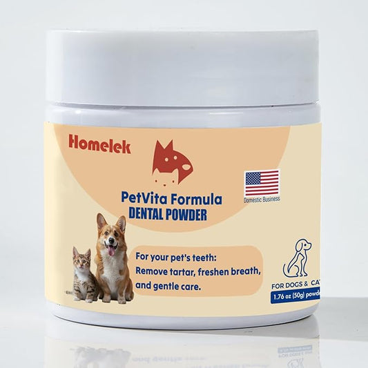Dental Powder - Large Dog Breath Freshener, Teeth Cleaning, Solves Tartar & Bad Breath for Dog and Cat.