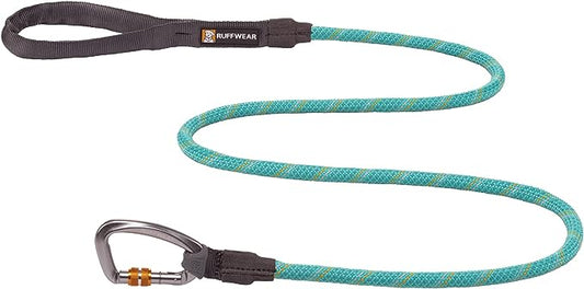 Ruffwear, Knot-a-Leash Dog Leash, Reflective Rope Lead with Carabiner, Aurora Teal, Large