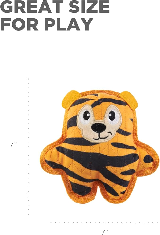 Outward Hound Xtreme Seamz Tiger Squeaky Durable Dog Toy