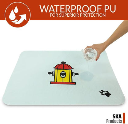 Cute Washable Puppy Pee Pads | 6 Pack Fire Hydrant, Tree Designs | Large Super Absorbent Wee Wee Potty Mats | Dog Housebreaking, Pet Crate Training | Multi-Purpose Reusable Eco-Friendly | Whelping