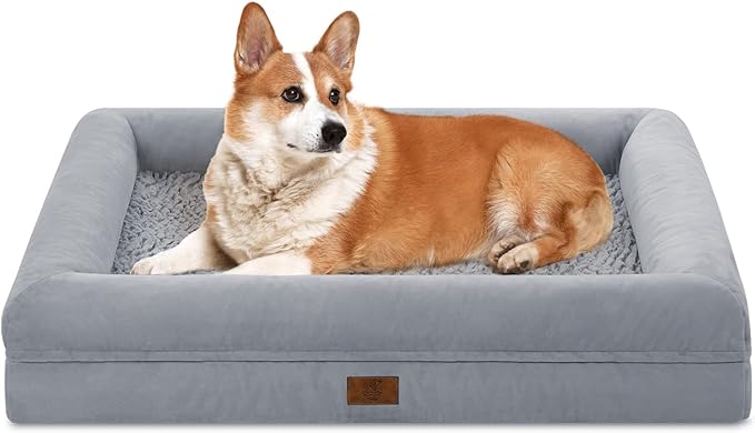 Medium Dog Bed, Orthopedic Gel Memory Foam Dog Bed, Washable Dog Bed with Removable Cover, Waterproof Non-Slip Bottom Big Dog Couch Bed