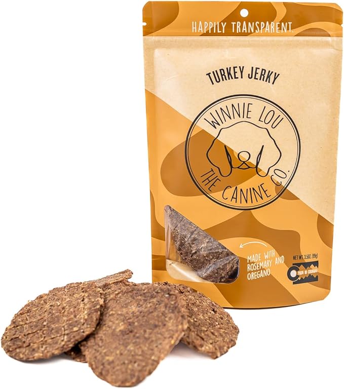 WINNIE LOU Jerky Organic Jerky Dog Treats Made in The USA – Human Grade Dog Treats – Dog Jerky Treats – All Natural Dog Treats – Healthy Dog Treats (Turkey Jerky)