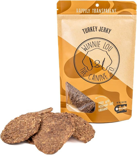 WINNIE LOU Jerky Organic Jerky Dog Treats Made in The USA – Human Grade Dog Treats – Dog Jerky Treats – All Natural Dog Treats – Healthy Dog Treats (Turkey Jerky)