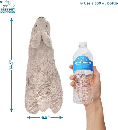 Best Pet Supplies Stuffing Free Squeaky Dog Toys for Small Dogs, Medium Dogs, and Large Dogs, Durable, Best Dog Chew Toy for Teething Puppy, Indoor Play, Holds Plastic Bottle - Hare, Pig, Medium