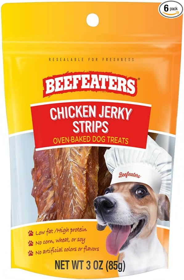 Beefeaters Chicken Jerky Strips Dog Treat, 3oz -Case of 6
