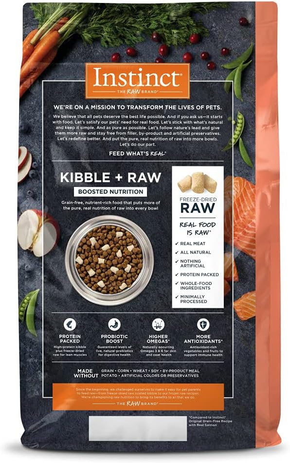 Instinct Raw Boost Grain Free Recipe with Real Salmon Natural Dry Dog Food by Nature's Variety, 19 lb. Bag