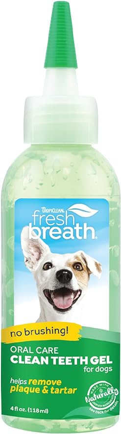 TropiClean Clean Teeth Gel for Dogs | Dog Dental Care | Dog Toothpaste | Breath Freshener | Easy Teeth Cleaning | Made in the USA | 4 oz.