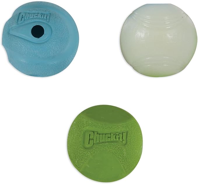 Chuckit Fetch Medley Dog Ball Dog Toys, Small (2 Inch) Pack of 3, for Small Breeds