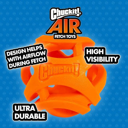 Chuckit Air Fetch Ball Dog Toy, Medium (2.5 Inch Diameter), for dogs 20-60 lbs