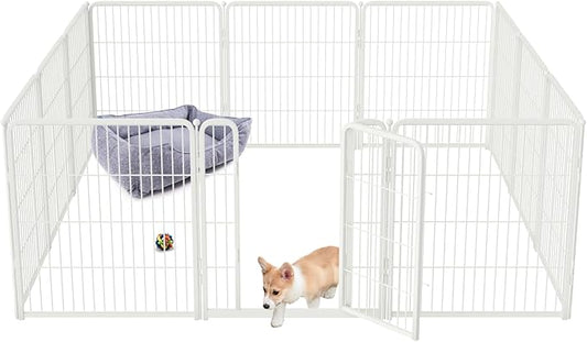 FXW Homeplus Dog Playpen Designed for Indoor Use, 32" Height for Medium Dogs, White│Patented