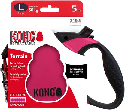 Alcott KONG Retractable Terrain, Fuschia, Large, 16' Long