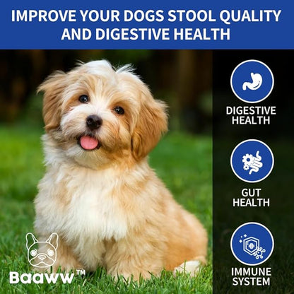 Probiotics for Dogs, Support Gut Health, Diarrhea, Seasonal Allergies, Paw Licking, Digestive Health Enzymes, 90 Pork Chews Allergy & Immune Supplement for Dogs Anal Gland Soft Chew Treats