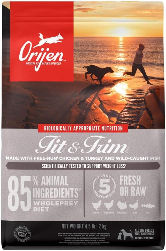 Orijen Dry Dog Food, Fit & Trim, Biologically Appropriate Grain Free Food 4.5 lb, Grey
