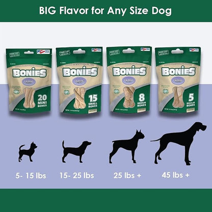 Bonies Natural Calming Formula Dog Treats, Contains Chamomile & Lavender, Help Anxiety, Excessive Barking & Trembling, Chicken Flavor, Medium, 8 Bones