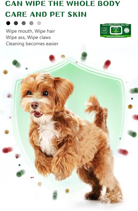 Unscented Dog Wipes – 100 pcs Pet Wipes for Paw Face Ears and Butt – Cat & Dog Wipes Cleaning – Kitten and Puppy Grooming Bath Wipes 6x8 Inch