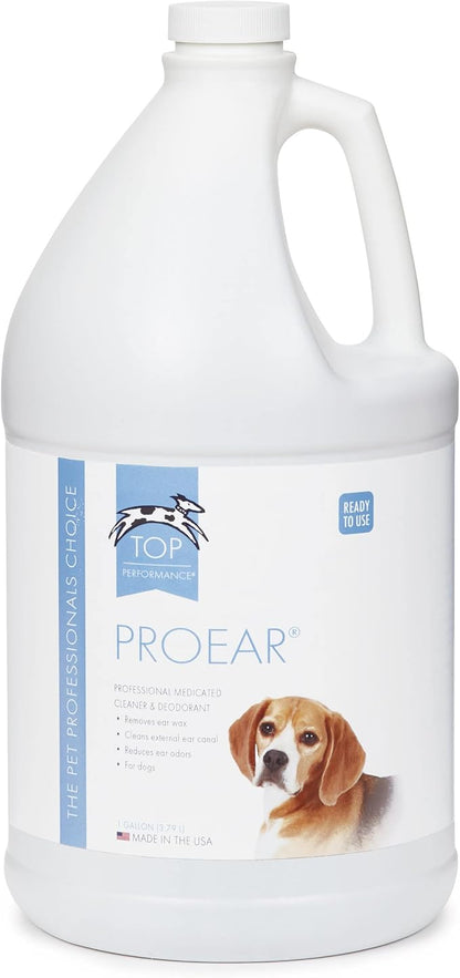 Top Performance ProEar Professional Medicated Ear Cleaners — Versatile and Effective Solution for Cleaning Dog Ears, Gallon