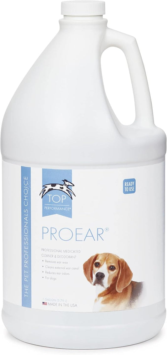 Top Performance ProEar Professional Medicated Ear Cleaners — Versatile and Effective Solution for Cleaning Dog Ears, Gallon