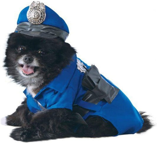 Rubie's Police Dog Pet Costume, Large (Neck: 18", Girth: 23", Back: 22"), Blue