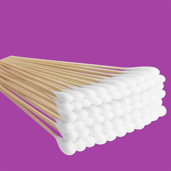 MEIQIHOME Extra Large Cotton Swabs with Wooden Sticks for Pets,6 Inch Long Cotton Swabs,6 Inch Big Cotton Swabs 200 pcs