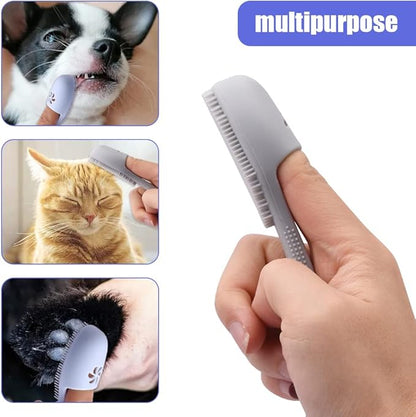 3Pcs Small Dog Toothbrush, Dog Finger Toothbrush, Easily Clean Teeth Dirt, Food Grade Silicone Dog Tooth Brush
