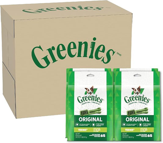 Greenies Original Teenie Natural Dental Care Dog Treats, 72 oz. Pack (260 Treats)