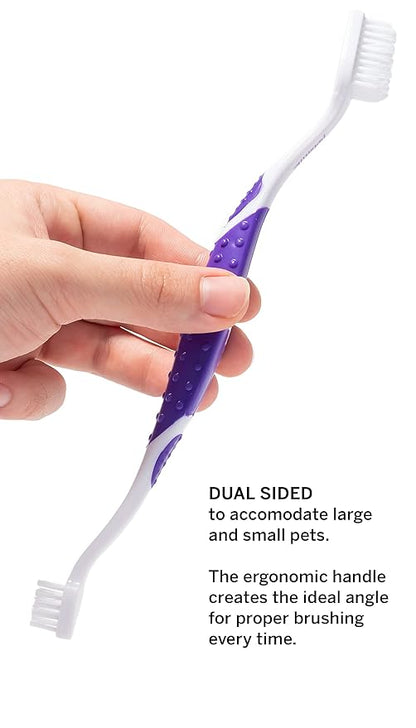 petsmile Professional Cat & Dog Toothbrush - Patented 45° Dual-Ended Brush Head for Small & Large Pets - Teeth Cleaning Pet Essentials - VOHC Approved Pet Supplies