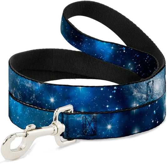 Buckle-Down Dog Leash Galaxy Blues Blues 6 Feet Long 1.0 Inch Wide, Multicolor (DL-W30762-1.0-6FT)
