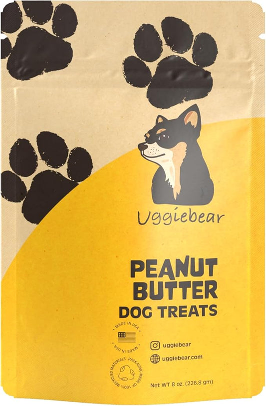 Grain Free Dog Treats, All Natural, Made in The USA, Peanut Butter flavor, Soft & Chewy, Low Calorie, 100% Recycled Packaging