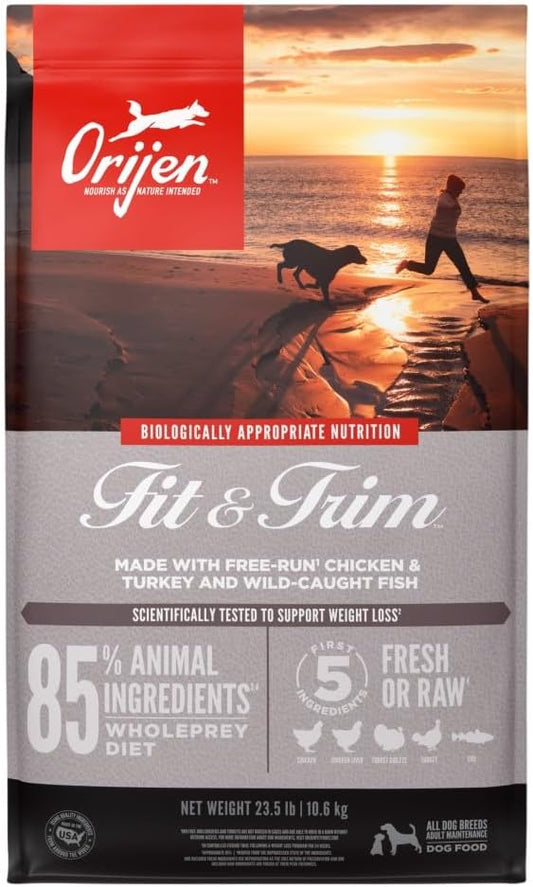 ORIJEN Fit & Trim Dry Dog Food, Grain Free Dry Dog Food, Fresh or Raw Ingredients, 23.5lb