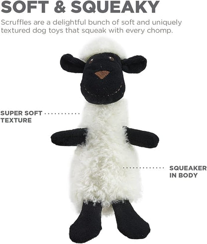 Outward Hound Scruffles Lamb Plush Squeaky Dog Toy, Small